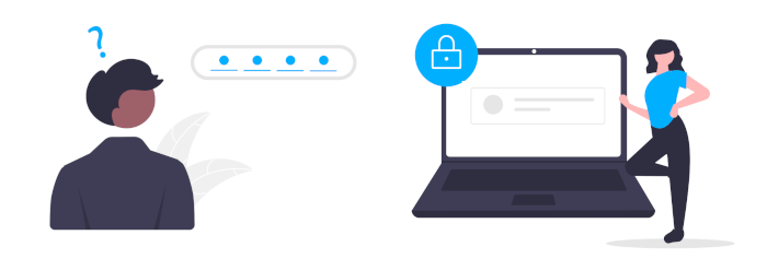 kuvituskuva kirjautumisesta salasanalla